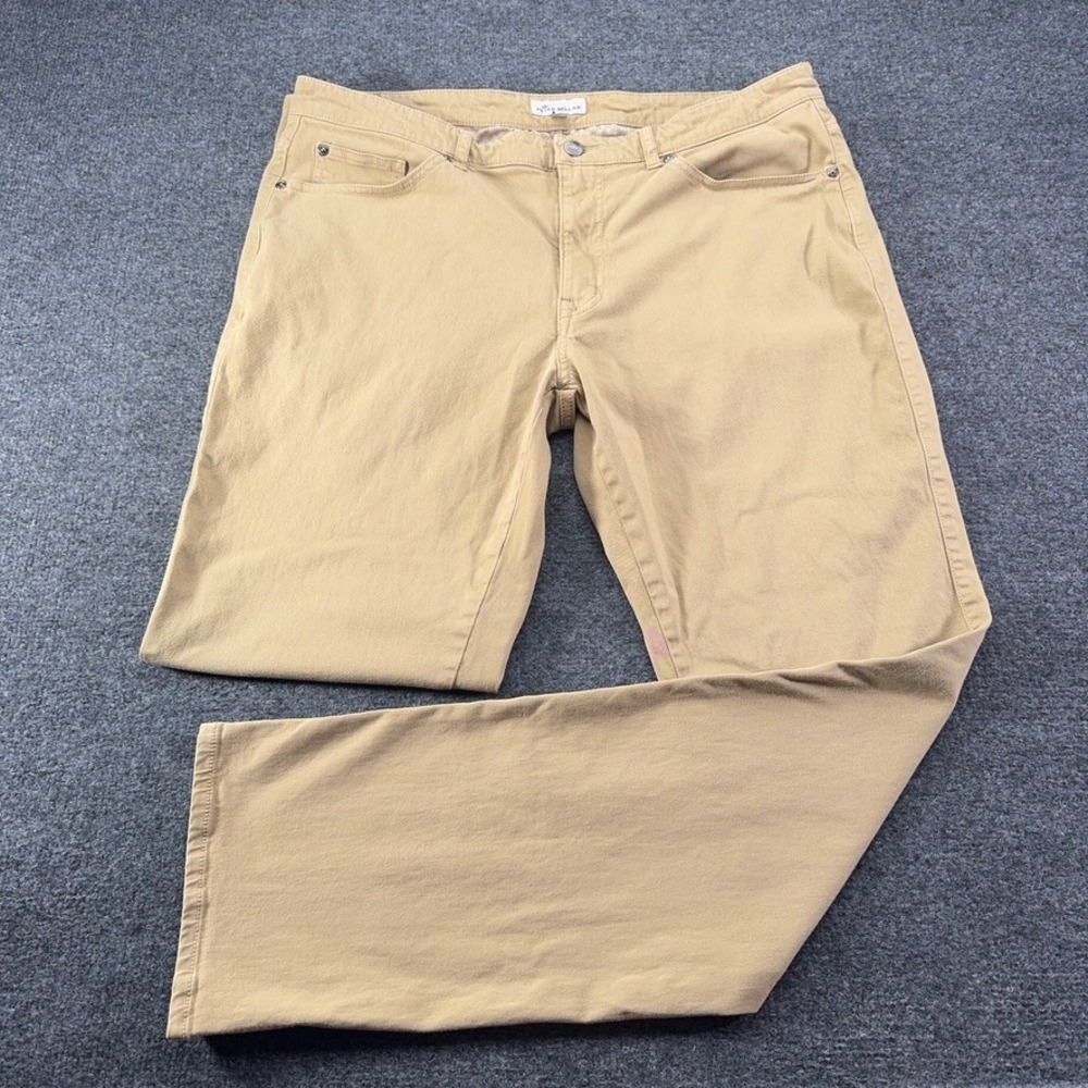 Peter Millar Mens Khaki Tan 5-Pocket Cotton Modal Stretch Pants Size 36 - Picture 5 of 10